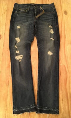 Jean vaquero de pierna recta holgado Morgan Level 99 para mujer #EY2C62 botón mosca talla 26 Foto 1 de 4