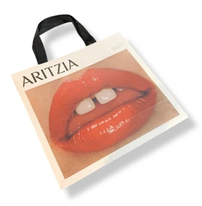 Borsa shopping Aritzia Fashion Carlijn Jacobs 2022 labbra ciliegia Parigi carta - Foto 1 di 7