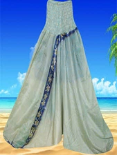 Aladdin Pants, Boho Hippie Harem Pants, Ice Blue Sari Pant, Baggy Pants S-L