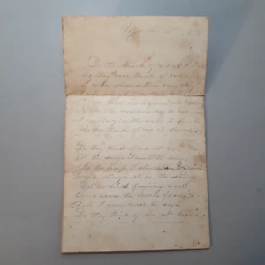Antique 1868 Hand Written Letter Poetry Poems Family Wistful Thinking - Picture 1 of 6