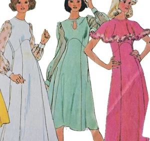 1960s Cape Empire Flutter Sleeve Wedding Dress Simplicity Sewing Pattern 6722 - Picture 1 of 3