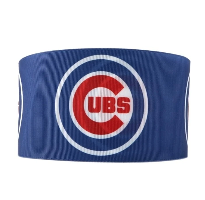3" Grosgrain Ribbon 5 yards 1094679 Chicago Cubs Baseball - Image 1 of 1