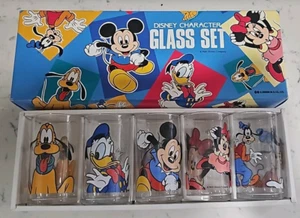 Vintage Disney Character Glass Set Mickey Minnie Donald Goofy Pluto - Picture 1 of 4