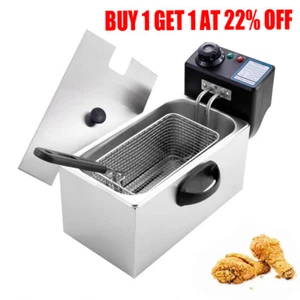 4L Commercial Electric Deep Fryer Fat Chip Twin Dual Tank Stainless Steel - Picture 1 of 14