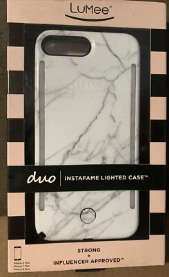 ⚡️LuMee Duo Metallic - Lighted Case (iPhone 6/7/8 Plus - White Marble 🆕👌 - Image 1 of 3