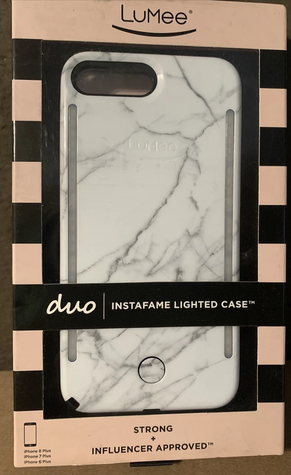 ⚡️LuMee Duo Metallic - Lighted Case (iPhone 6/7/8 Plus - White Marble 🆕👌 - Image 1 of 3