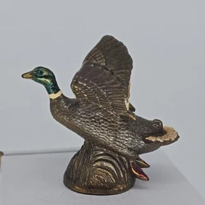 Ring Neck Green Headed Duck Solid Brass 3" Hunter Cabin Collectors Dodge - Picture 1 of 9