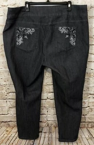 Denim & Co pull on ankle jeans womens 24W gray how smooth A286115 stretch D & Co - Picture 1 of 5