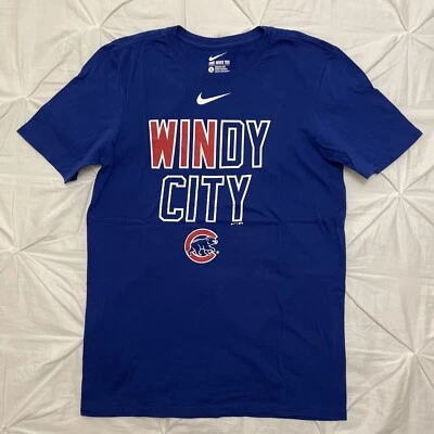 NUEVA Camiseta Nike Chicago Cubs Serie Mundial 2016 Windy City MLB Adulto S Pequeña Foto 1 de 4