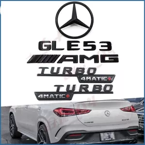 GLE53 AMG TURBO 4MATIC+ Rear Star Emblem glossy Black Badge Set For GLE53 SUV... - Picture 1 of 1