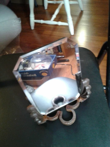 Vintage small mirror with iron stand Cover