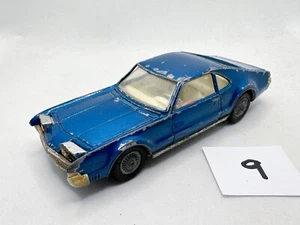 CORGI TOYS 264 OLDSMOBILE TORONADO DIECAST MODEL CAR METALLIC BLUE 1966 PLAYWORN - Picture 1 of 5