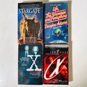 Lot of 4 - TV Movie Paperback - Stargate Rebellion - X-Files - Douglas Adams - Picture 1 of 13