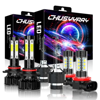 For Acura TL 2009-2014 -6PCS Front LED HID Headlights Hi/Lo DRL Fog Light Bulbs - Image 1 of 4