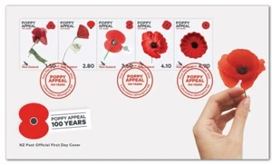 New Zealand - 2022 First Day Cover - Poppy Appeal 100 Years Sheet Stamps - Picture 1 of 1