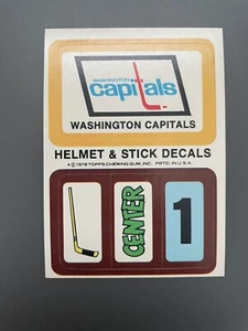 1979 Topps NHL Helmet & Stick Decals Stickers Washington Capitals  - Picture 1 of 2