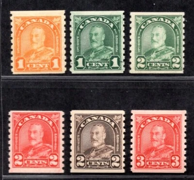 CANADA 1930 KING GEORGE V COIL SET COMPLETE SCOTT #178–183 MINT NEVER HINGED - Image 1 of 2