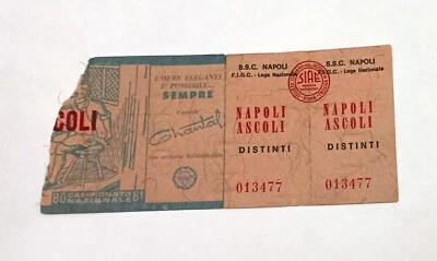 BIGLIETTO TICKET NAPOLI ASCOLI CALCIO SERIE A 1980/81 - Immagine 1 di 2