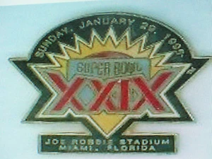 Superbowl XXIX 49ers & Chargers Super Bowl Pin Badge - Picture 1 of 1