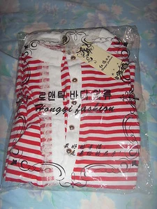 Brand New With Tag Korea Long Sleeve stripe blouse *M size *Free post - Picture 1 of 2