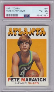 Baloncesto Topps 1971 Pete Maravich #55 Hawks PSA 4 *499 - Imagen 1 de 2