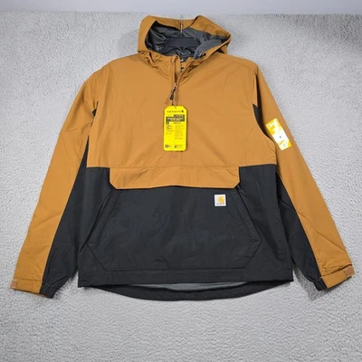 Carhartt HOODED RAIN Defender Jacket MENS Medium M Brown Outdoor Lightweight NWT - Image 1 of 4
