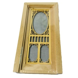 Dollhouse Wood Screen Door and Frame External Unfinished Hollow 1:12 NEW - Picture 1 of 6