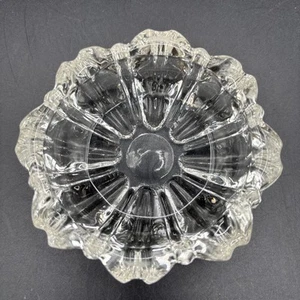 Vintage Mid Century Round Crystal Glass Ashtray Starburst 3.25 Inch Hazel Atlas - Picture 1 of 5