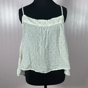 Aerie Damen Tank Top Large gold transparent cropped fließend verstellbar Freizeit Boho Mini - Bild 1 von 8