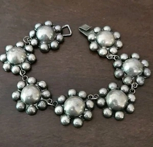 Altes Vintage Sterling Armband selten Sonne florales Design 8" 23,2g unsigniert Mexiko - Bild 1 von 7