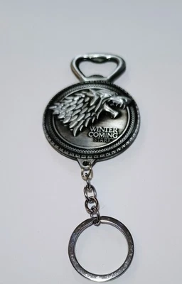 Game of Thrones L'inverno sta arrivando portachiavi in metallo forte apribottiglie - Immagine 1 di 2