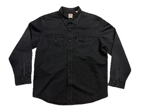 Camisa a Presión Levis Pearl Para Hombres XL Negra Denim Manga Larga Ajuste Estándar - Imagen 1 de 8