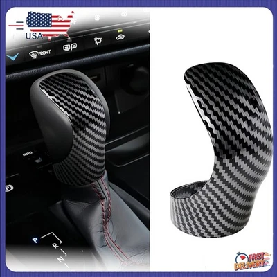 Fit LEXUS ES GS RC 2015-2018 Carbon Fiber Car Gear Shift Knob Cover Shifter Trim - Image 1 of 4