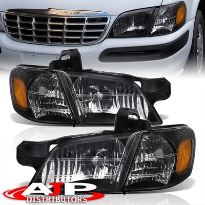 Black OE Style Head Lights + Amber Corner Lamps For 1997-2005 Venture Montana Foto 1 de 4
