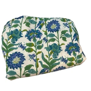 Anokhi Tovaglia Rotonda Blu Floreale Farfalla Colibrì, 89"D, 100% Cotone - Foto 1 di 7