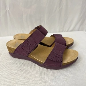 Sandalia Dansko Maddy para mujer talla 7 EE. UU. cuña fresada nobuck púrpura corcho 37 - Imagen 1 de 11