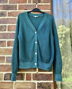 COS Teal V-Neck Button Up Cardigan Size M or UK 12 - Picture 1 of 6