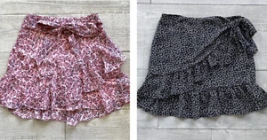 BNWT x2 Bundle City Beach Mooloola Rumor Pink & Black Floral Mini Skirts Size 6 - Picture 1 of 10