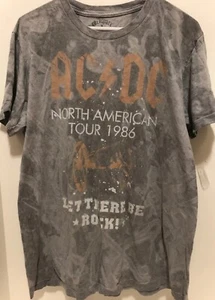 AC/ DC North American Tour 1986. Let there be Rock Gray Large  T-shirt. - Picture 1 of 4