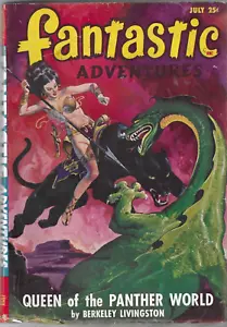 FANTASTIC ADVENTURES July 1948 Queen of the Panther World cover R Naylor VG PULP - Picture 1 of 3