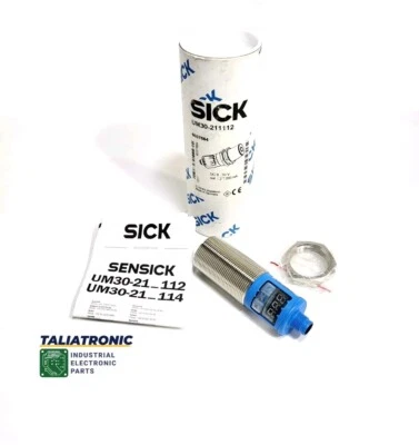 SICK Ultraschall Sensor UM30-211112 /Sick Distanzsensor 2×PNP 200mA /30mm..250mm - Image 1 of 3