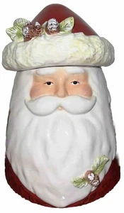 Tarro de galletas Department 56 conos de pino esmerilado de Papá Noel decoración de Navidad - Imagen 1 de 8
