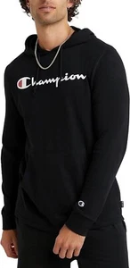 Sudadera con capucha, capucha, negra y azul, M-XL, nueva Champion grande con logotipo grande para hombre - Imagen 1 de 11