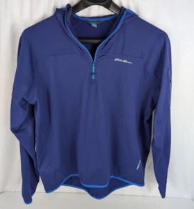 Eddie Bauer First Ascent Men's XL Blue 1/4 Zip Hoodie Thumbholes - Picture 1 of 16