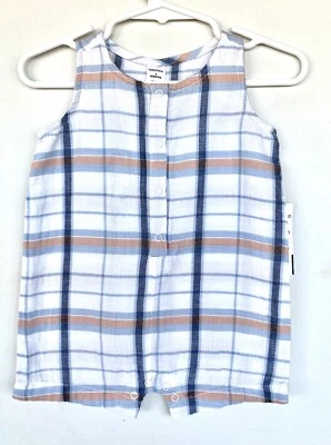Mameluco de algodón Nordstrom Baby Check venta al por menor $35 nuevo con etiquetas precio $22 3 meses Foto 1 de 4