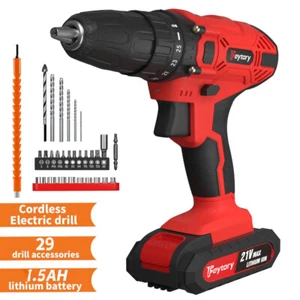 Feytory Cordless Drill 21V Electric Screwdriver Combi Driver Battery & 29pc Kit - Picture 1 of 19