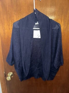 Cardigan donna Croft And Barrow blu navy aperto davanti nuovo con etichetta taglia XL - Foto 1 di 6