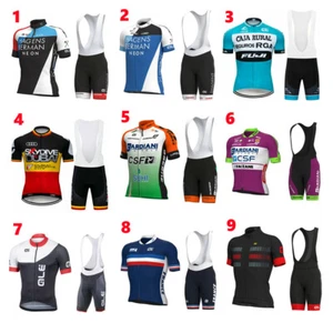 Mens Cycling Jersey Suit ALE MTB Road Bike Clothes Short Sleeve Gel Bib Pant Set - Picture 1 of 27