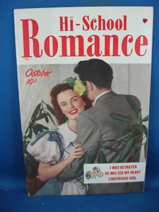 HI SCHOOL ROMANCE 1 F VF PHOTO COVER SCARCE HARVEY 1949 FIRST ISSUE - Bild 1 von 2