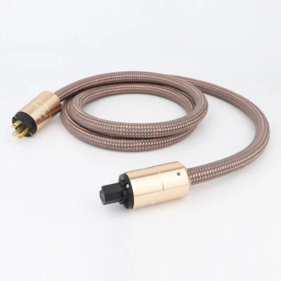 OFC Copper Wire US/EU/AU Plug HiFi Audiophile Audio Mains Power Cable Power Cord - Image 1 of 4